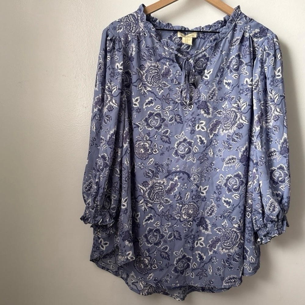 cynthia rowley blue floral top
